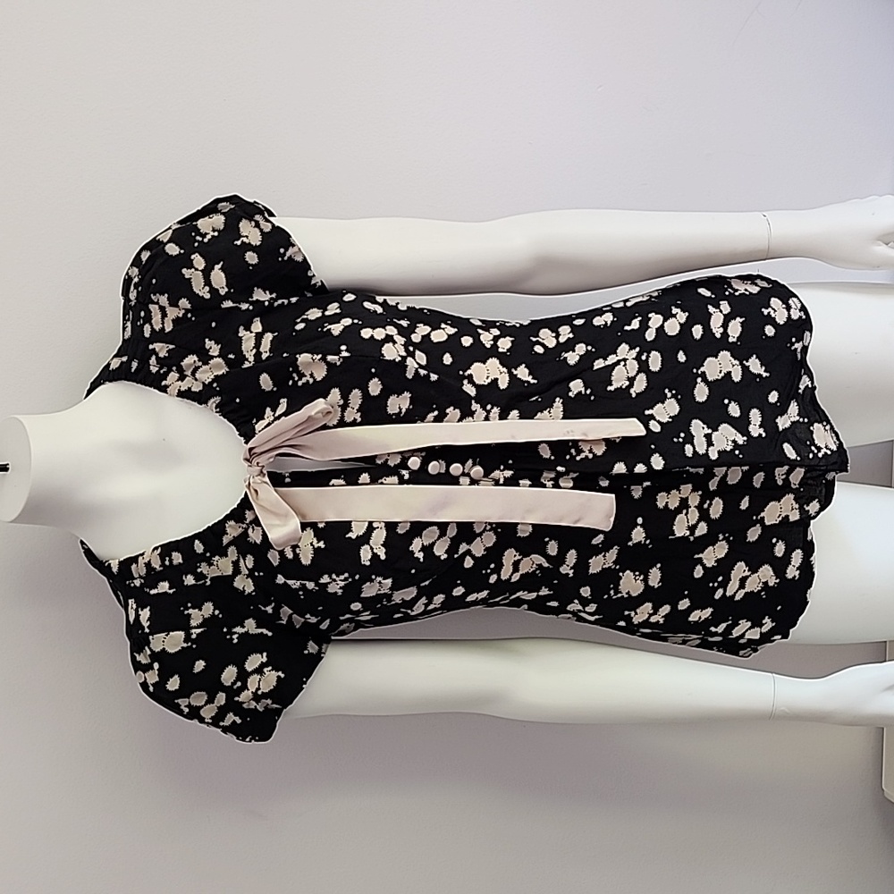 Forever XXI Black tie neck top